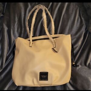 NWT Victorias Secret Cinch Top Tote Bare Faux Leather Bag Purse